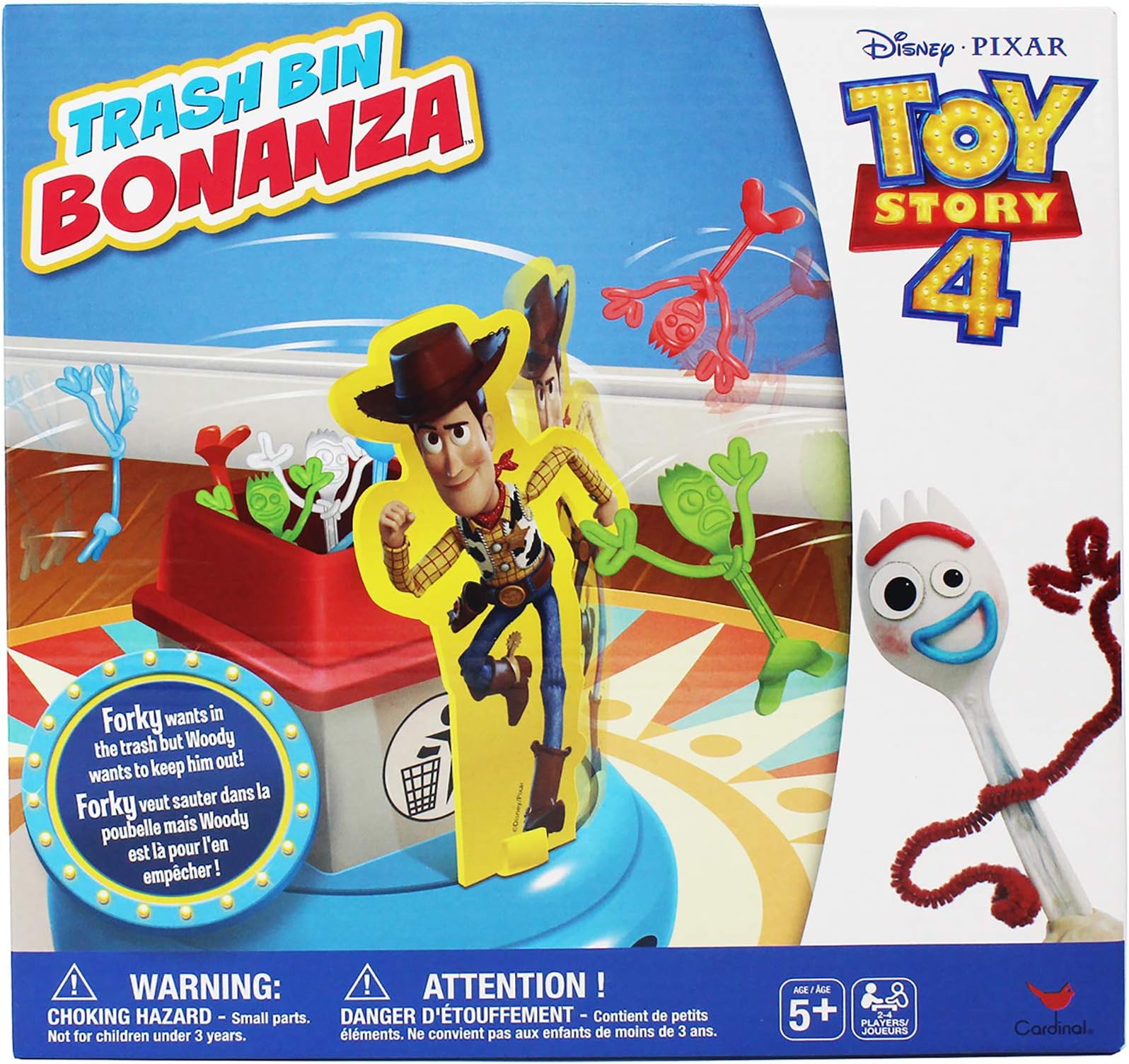 Cardinal Disney Pixar Toy Story 4 Trash Bin Bonanza Game with Woody and Forky
