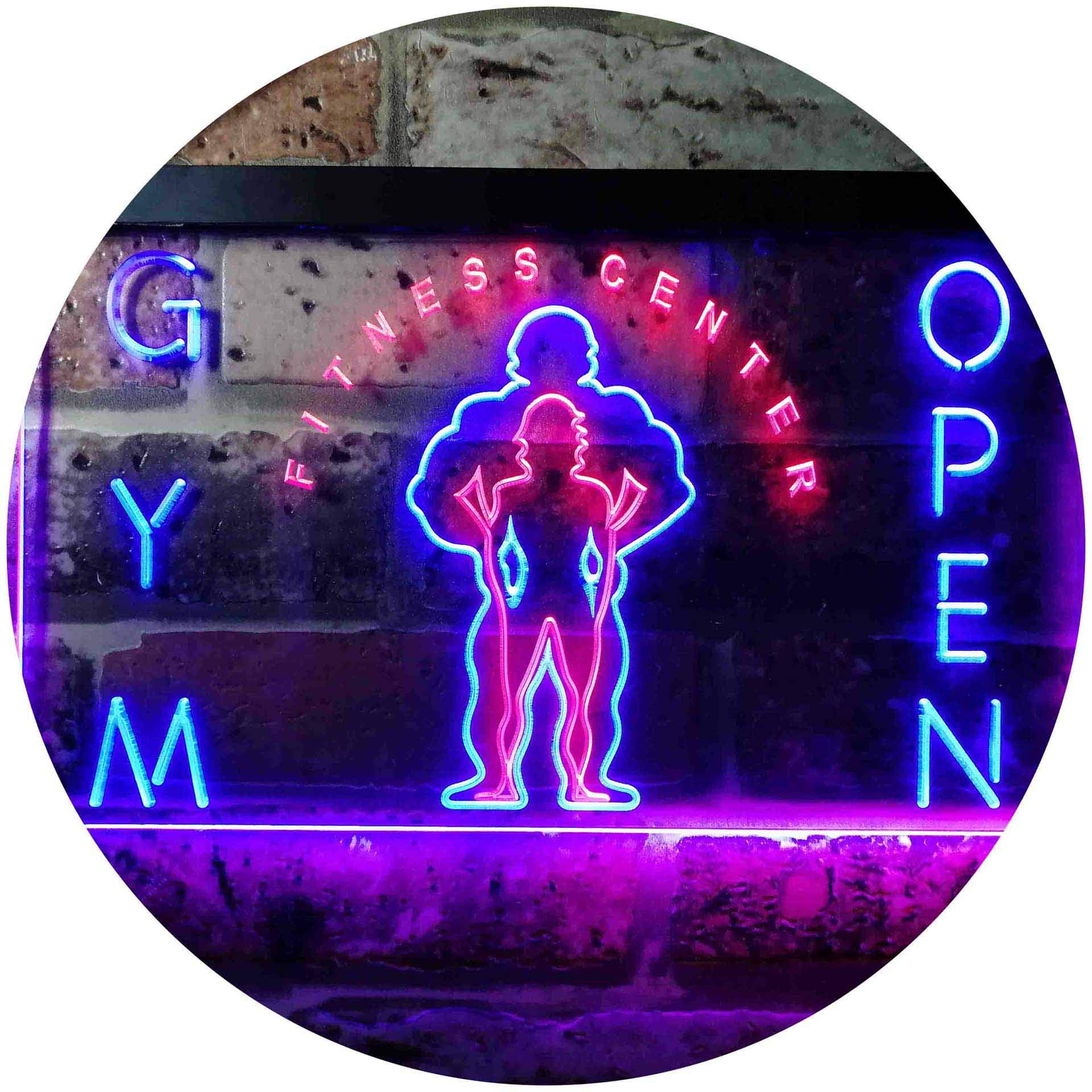 ADVPRO Gym Fitness Center Open Dual Color LED Neon Sign Red & Blue 600 x 400mm st6s64-i0321-rb — image 1