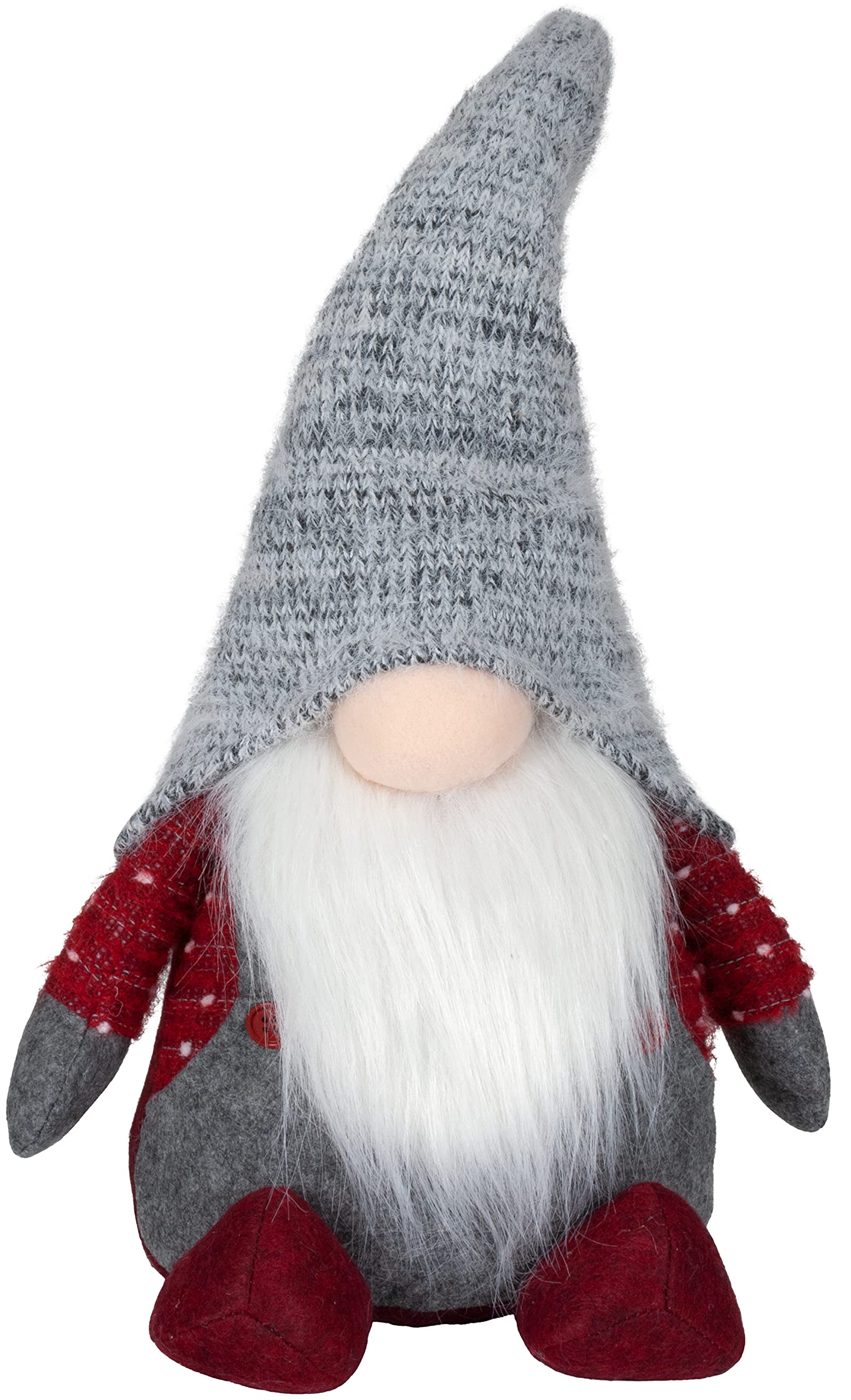 Wihnachtsfigur Wichtel Gnom 40cm 2 Stück rot-grau Paar