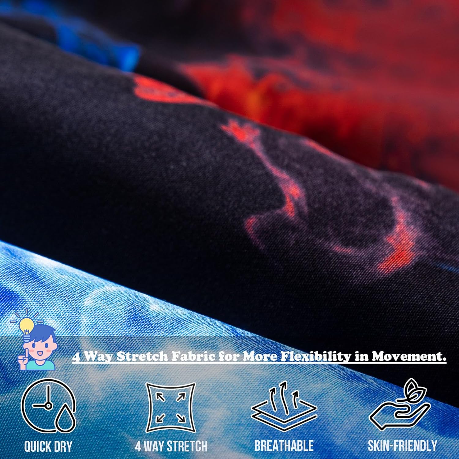 Aueyan Boys Swim Trunks with Compression Liner,Big Boy Bathing Suit Swimwear - Image 4