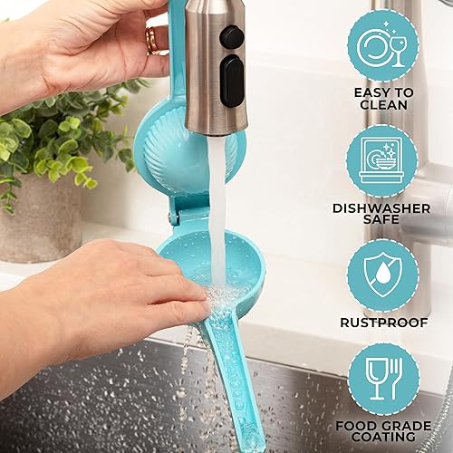 Miniatura 7 de Zulay - Exprimidor de limón de metal de alta calidad, exprimidor de cítricos, prensa manual para extraer la mayor cantidad de jugo posible, color