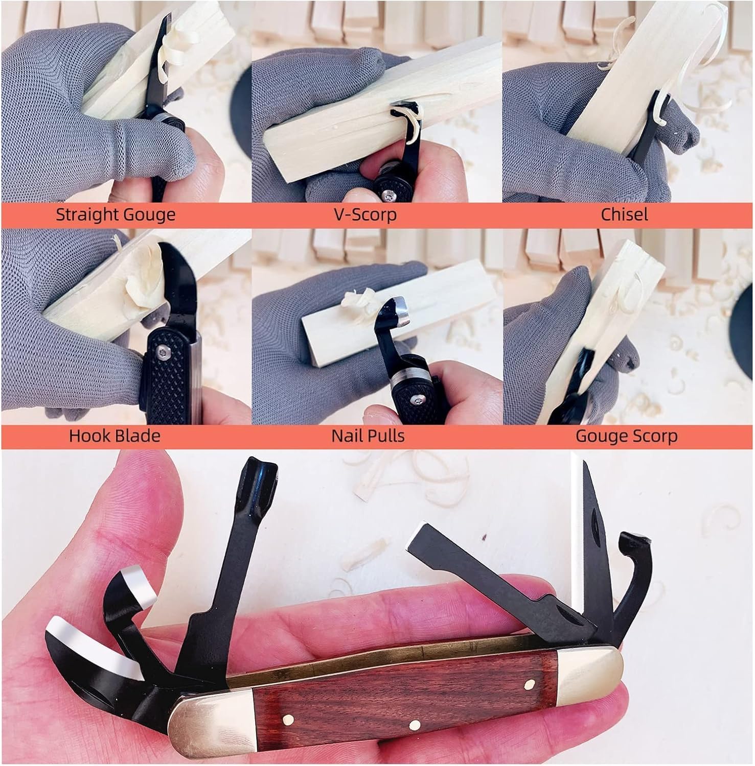 Splinter Carvin' Folding Knife - Wood Carving & EDC -6 Splinter Carvin' Folding Knife - Wood Carving & EDC -6