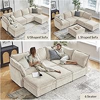 Vista 7 de HULALA HOME - Juego Moderno de Sofás de Chenilla, Sofá de 1 Plaza, Sofá de 3 Plazas, Juego de 2 Sofás Nube con Almacenamiento, Cómodos Sofás Butacas