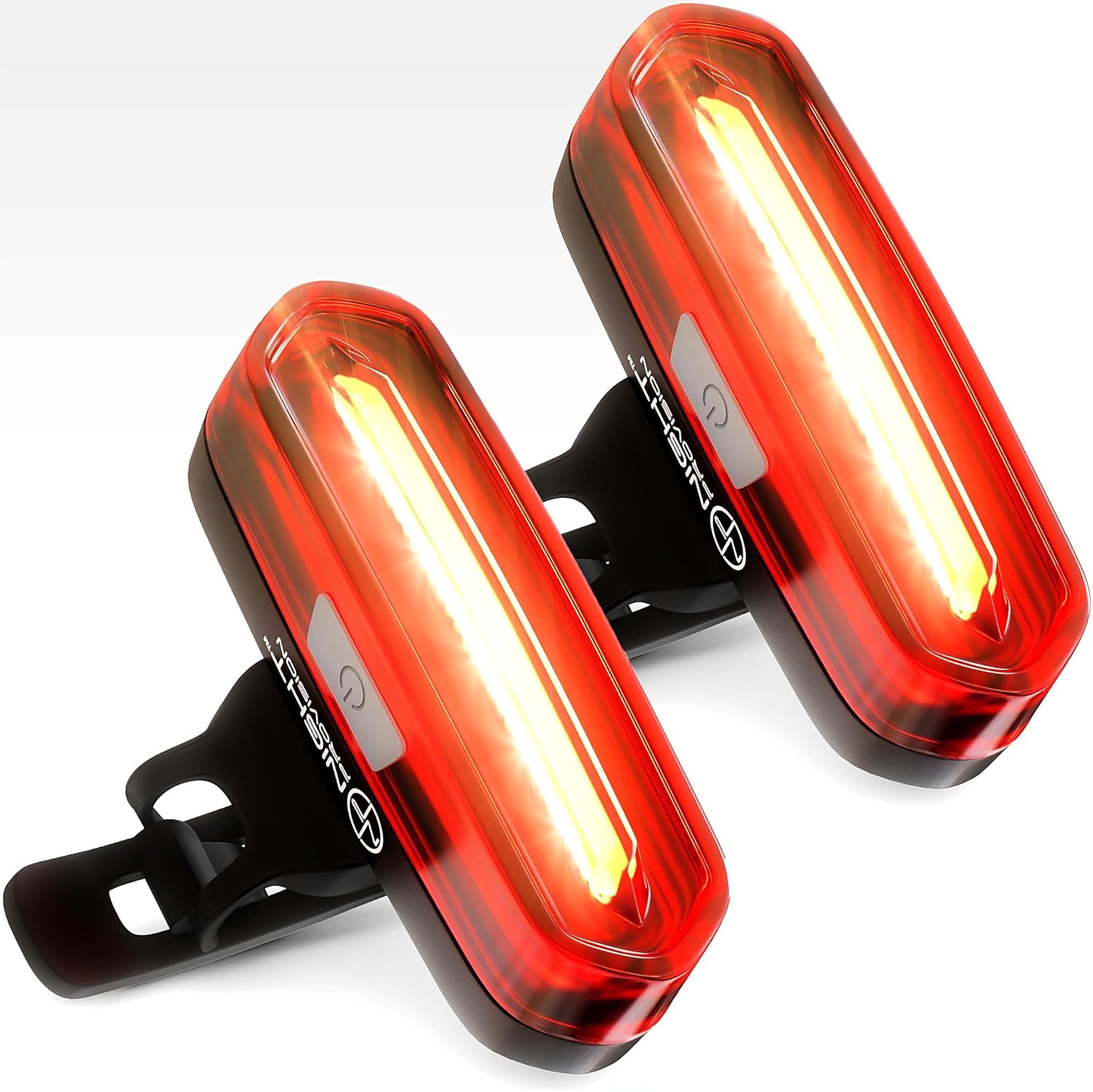 DUO-120 Lot de 2 Phares LED Clignotants Accessoires Vélo USB pour Vélo de Route, VTT, BMX (DUO-120 – Rouge/blanc)