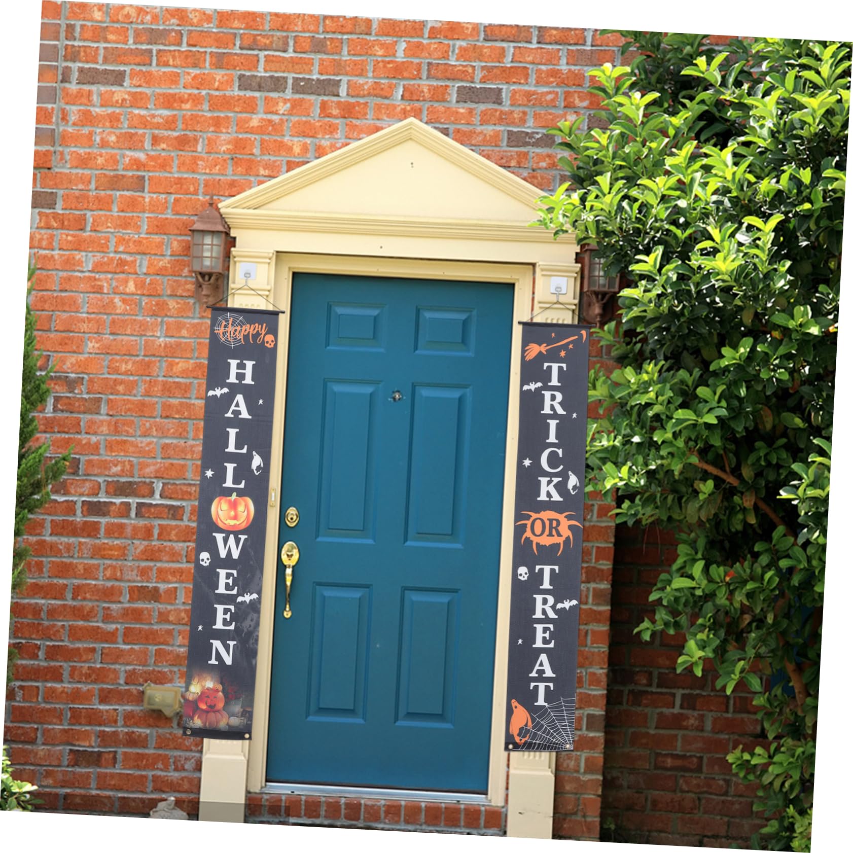 TOPBATHY 3 Set Distici di Halloween Striscione Portico Dolcetto o Scherzetto segni di Halloween Porta d'ingresso Halloween Decorazioni Halloween Party cartelli del Portico di Halloween