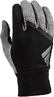 adidas Velocity Winter Running Gloves: COLD.RDY Warmth, Reflective Visibility, Touchscreen Grip, Black/Gray