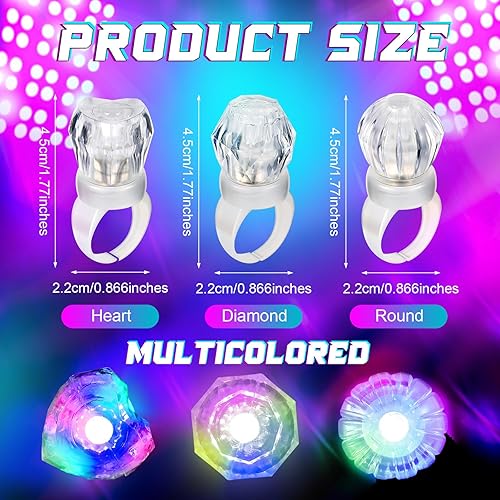 Miniatura 2 de Retisee Paquete de 50 anillos con luz LED, regalos de despedida de soltera, juguetes para decoración de despedida de soltera en la oscuridad,