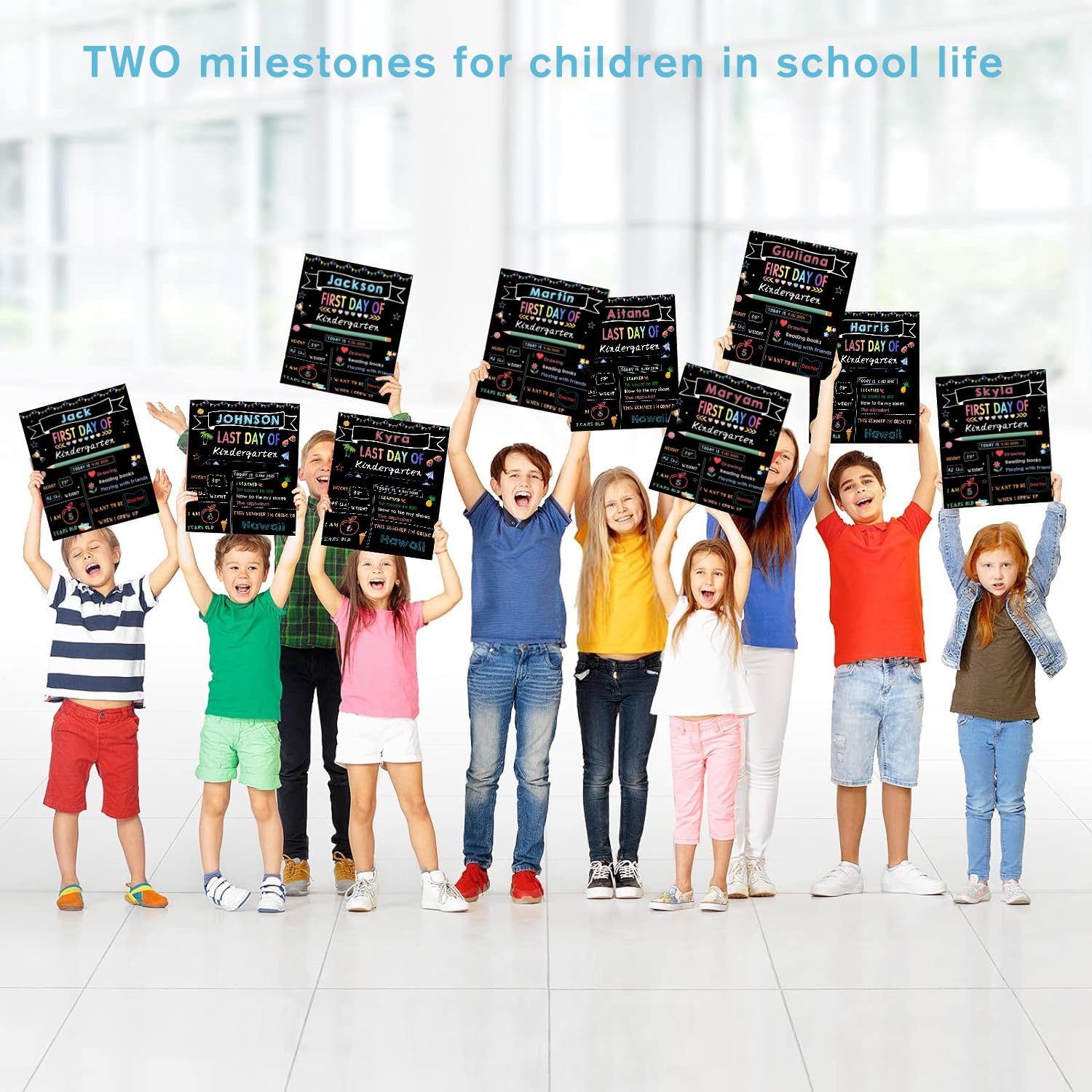 Tableau Premier Jour Ecole GROWTHMAGIC Tableau Pour Le Premier Jour D'école  – 27,9 X 33 Cm – Panneau Double Face Réutilisable – Tableau Noir Pour La  Rentrée Scolaire Pour Enfants, Garçons Et, image size:1500x1500