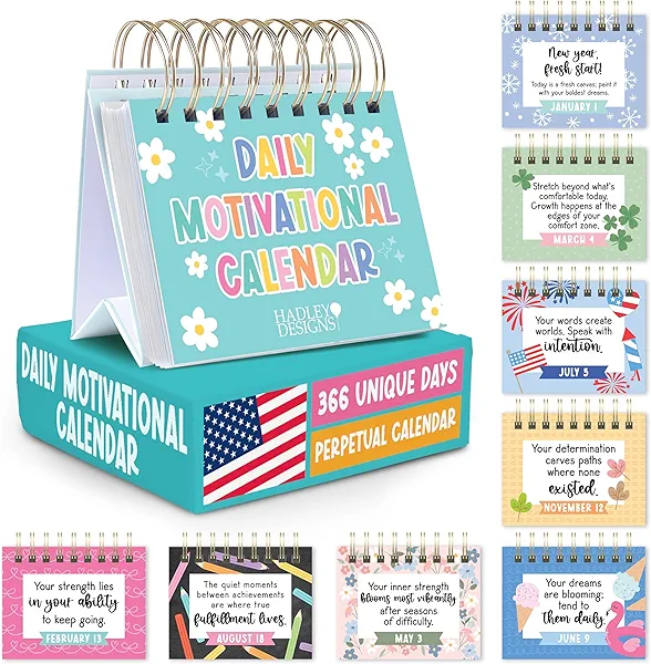 Daily Motivational Quotes For Desk - Inspirational Desk Calendar 2026, Flip Perpetual Calendar, Daily Affirmations For Women, Inspirational Gifts For Men, Colorful Motivational Calendars