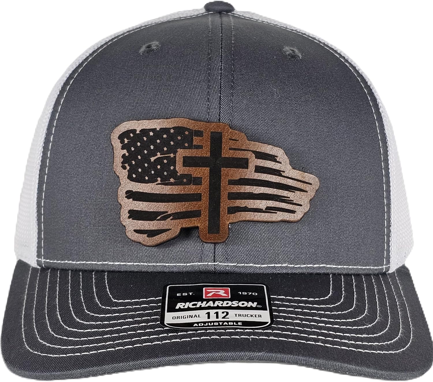 Christian Cross American Flag Richardson Unisex Snapback hat