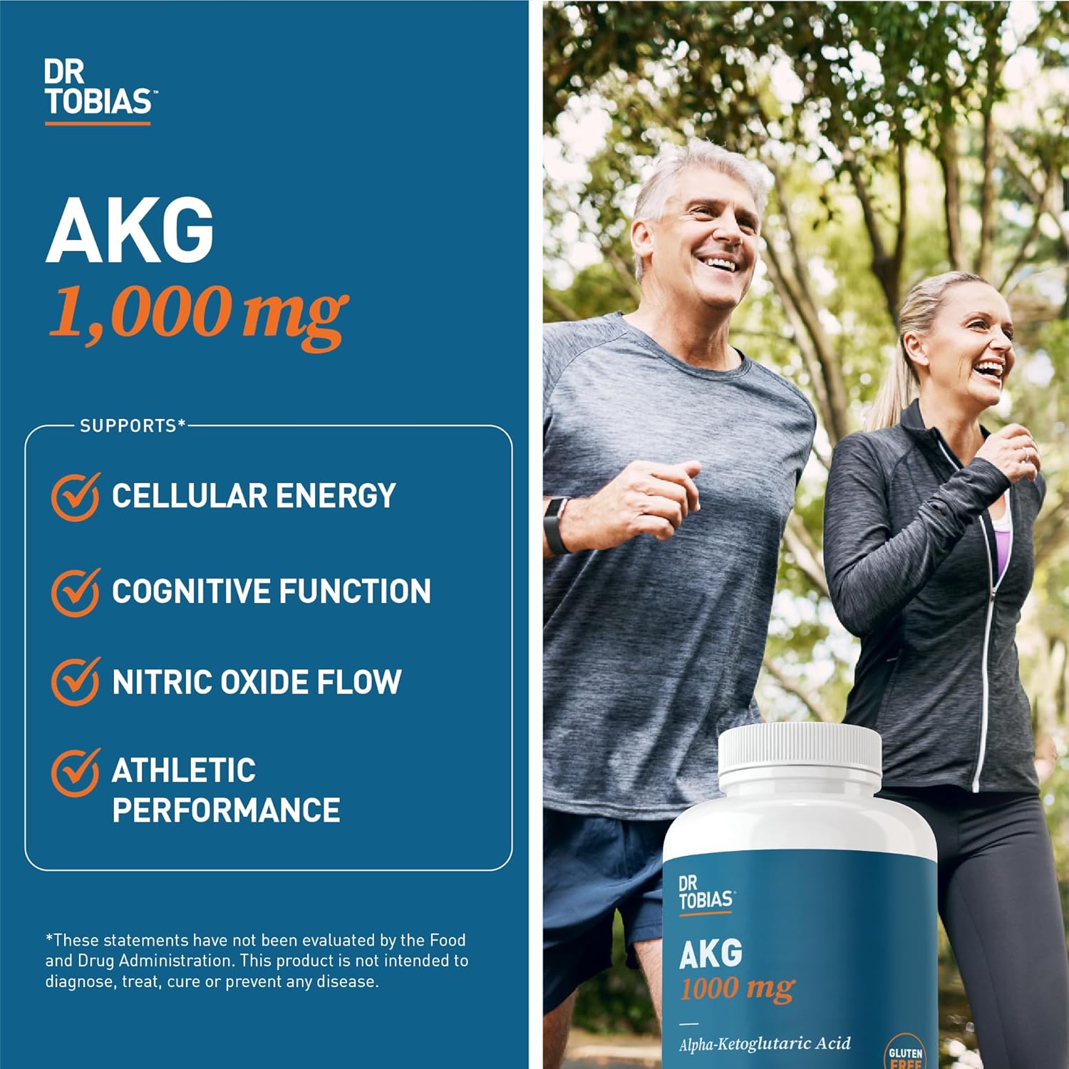 Dr. Tobias AKG Supplement 1000mg Per Serving, Bioavailable Alpha Ketoglutaric Acid, Supports Cellular Energy & Nitric Oxide Flow, Vegan, Gluten-Free, Non-GMO, 180 Capsules, 90 Servings - Image 3