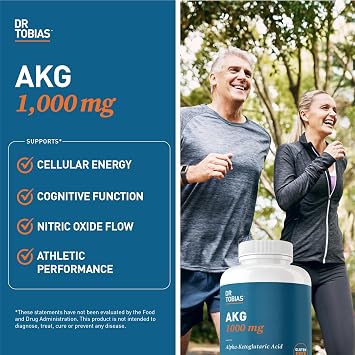Dr. Tobias AKG Alpha-Ketoglutaric Acid 1000 mg 180 Capsules