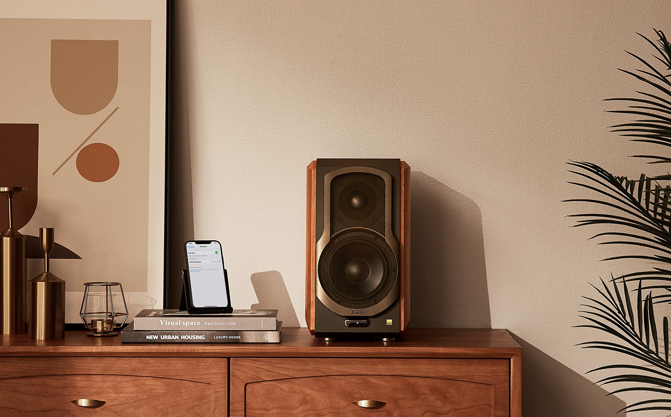 Enceinte WiFi Edifier S1000W avec Bluetooth, entrées numériques et analogiques. Fonctionne avec Amazon Alexa, Apple AirPlay 2, Spotify, Tidal et Plus Encore.