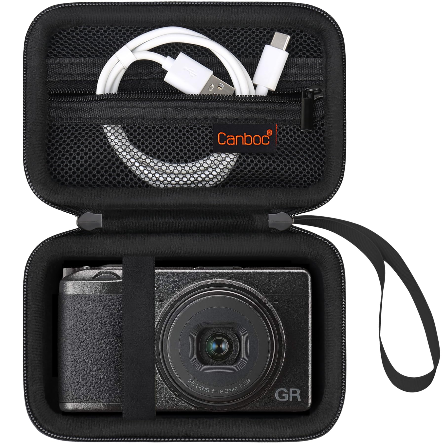 Canboc Ricoh GR III HDF/GR IIIx/GR III/GR II/GR Digital Camera Case, Black, Bag Organizer