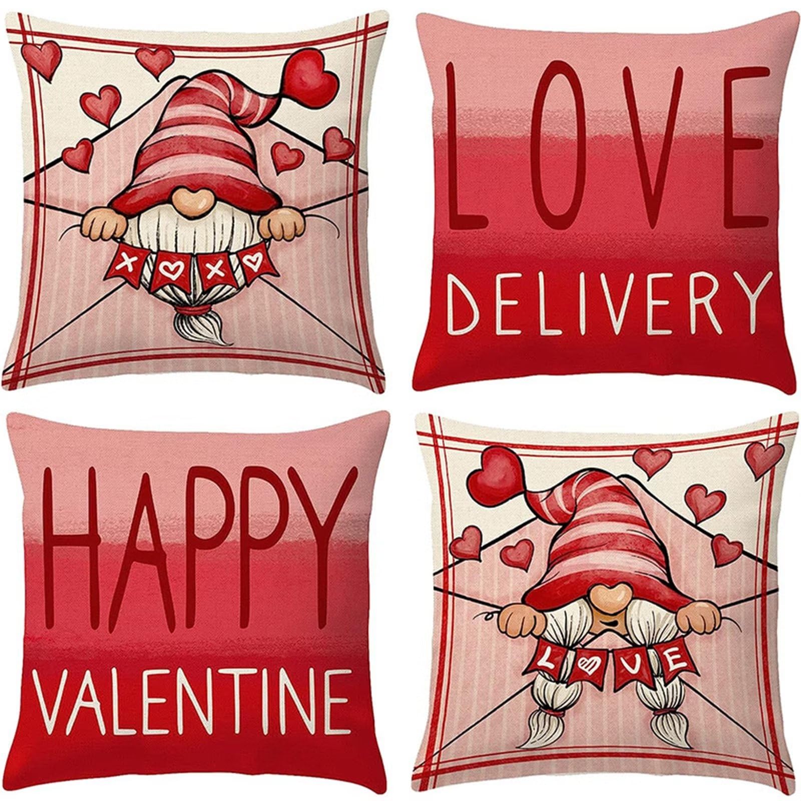 Cadeaux de Noël : Lot de 4 housses de coussin 50x50 cm doux pour décoration de maison