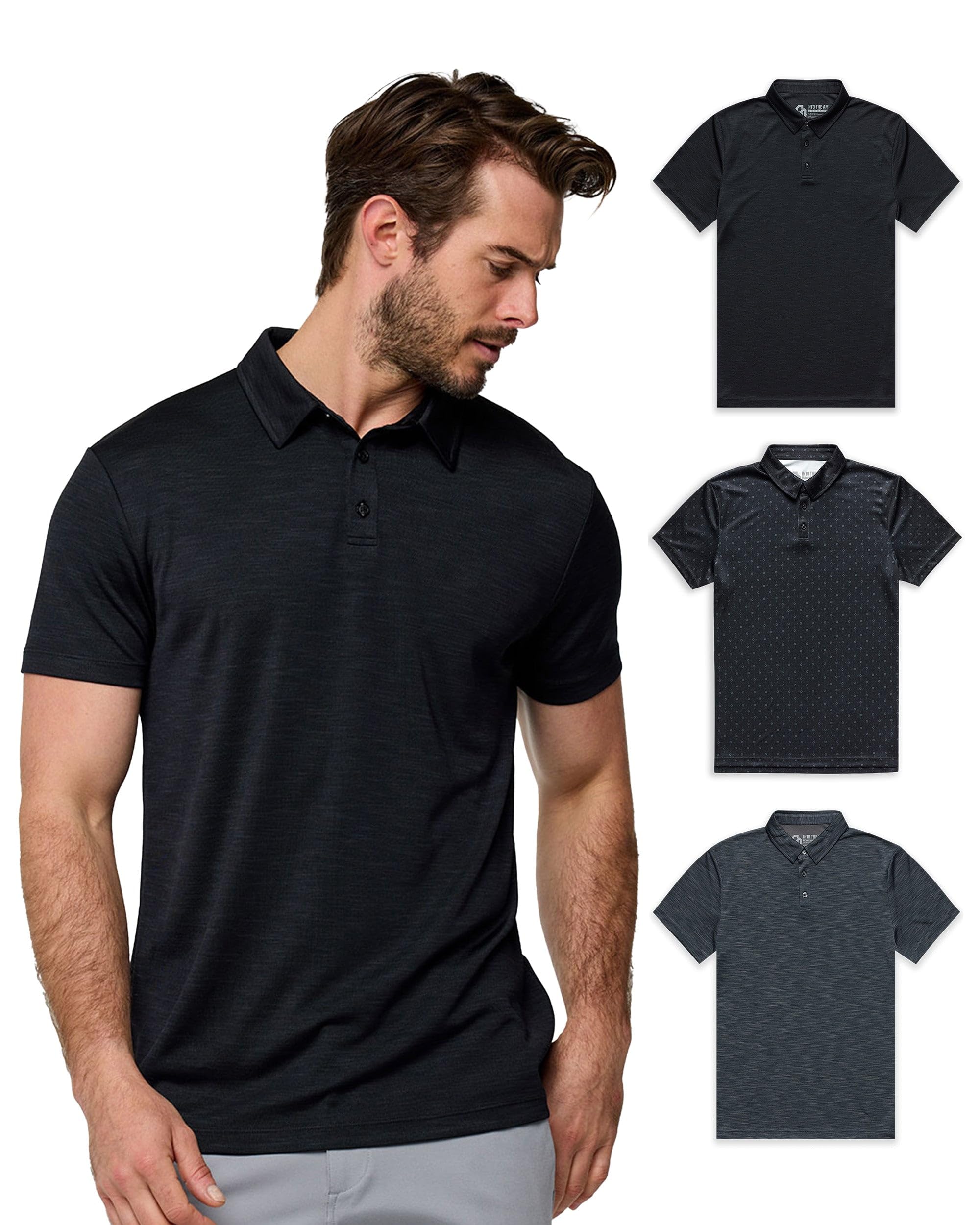 Dri Fit Polo Shirts for Men Moisture Wicking Quick Dry Golf Polo