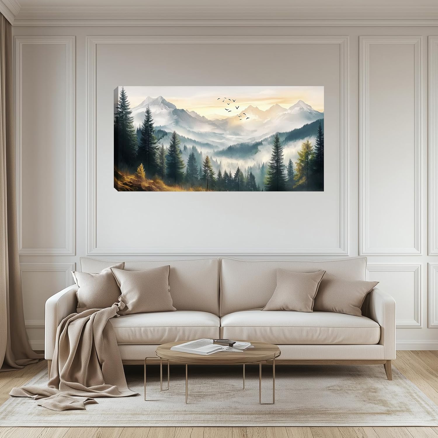 Large Abstract Landscape Wall Art Tree Mountain Art Prints Canvas Wall Decor Poster Pictures Framed Artwork Decor for Living Room for Bedroom Home Office Decorations 40L x 20W