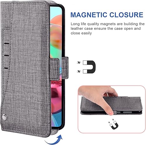 Miniatura 5 de Asuwish Compatible con Samsung Galaxy A71 4G, protector de pantalla de vidrio templado y funda de cuero con tapa para tarjetero, funda para teléfono