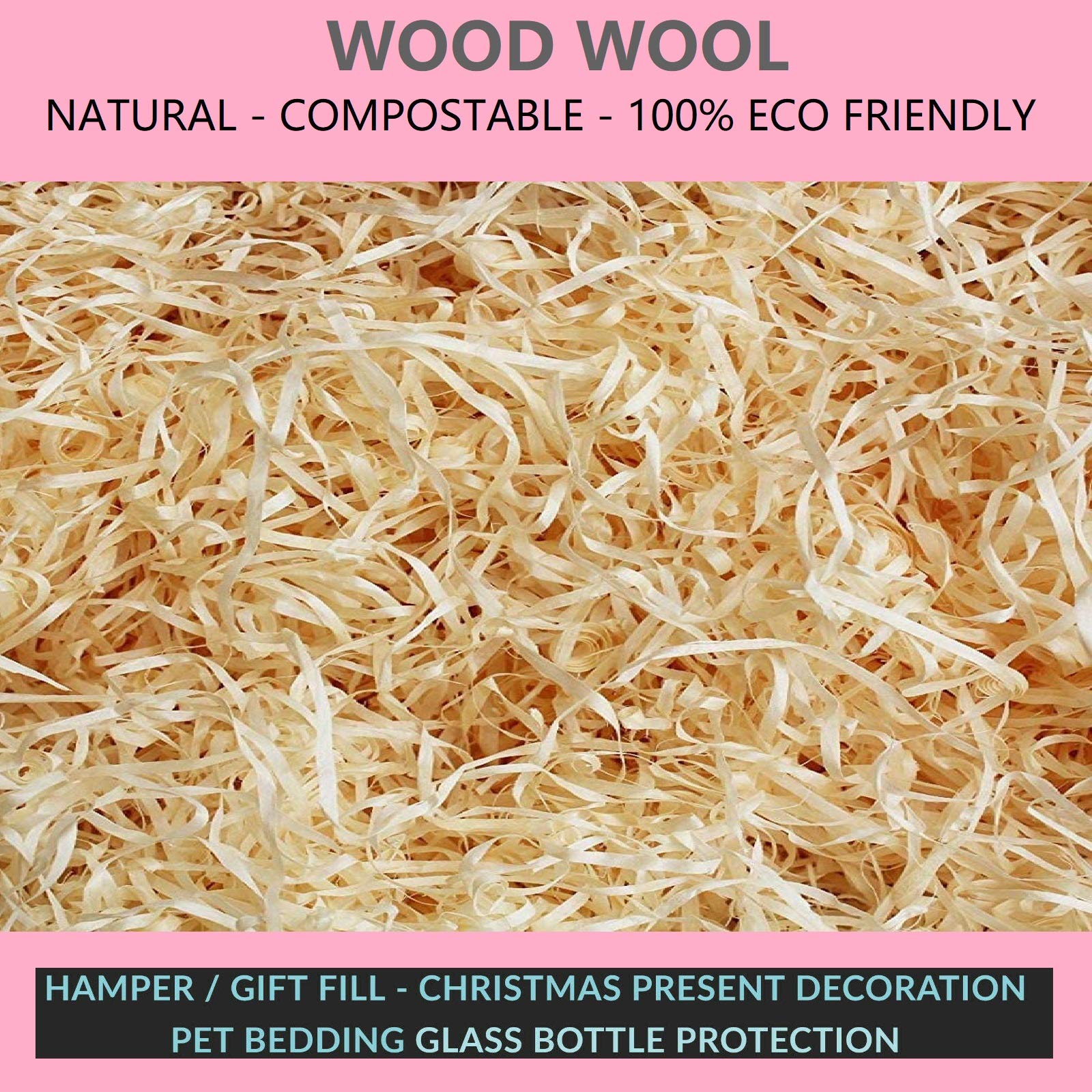 Wood Wool Packaging Hamper Fill Filling Gift Basket Shred WoodWool Pets (2kg Wood Wool)