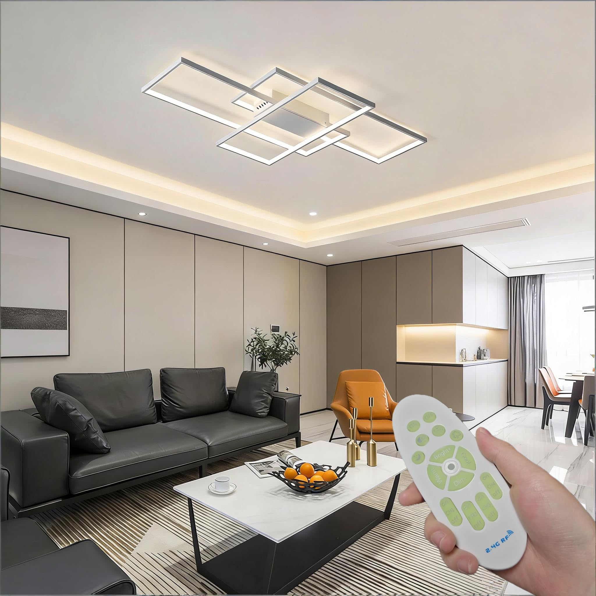 Plafon LED Techo Regulable Moderno,54W 5400LM Lámpara de Techo con Mando a Distancia/APP 3000K-6500K,Ceiling light,Adecuado para salones,dormitorios,balcones y comedores