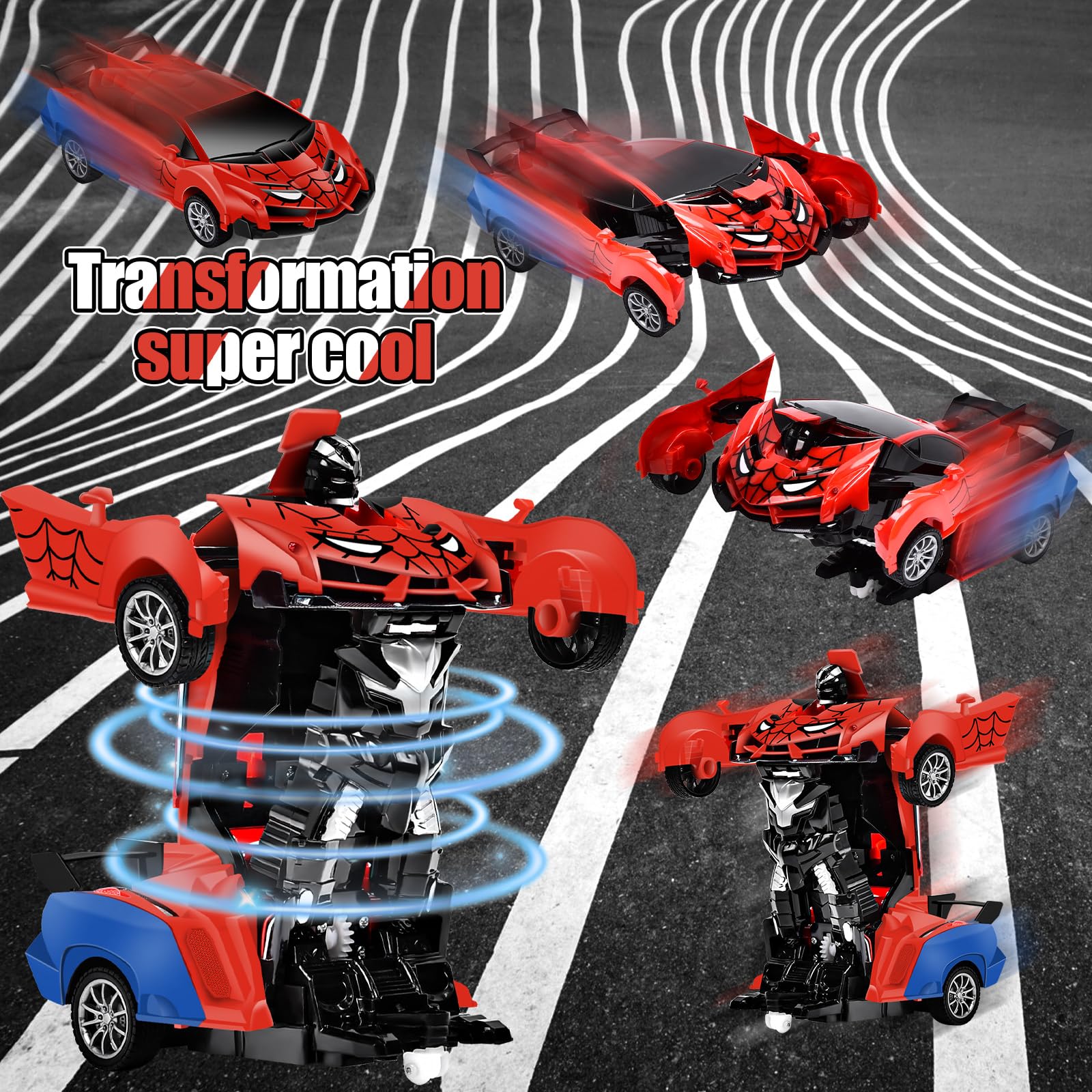 Aragallant Voiture Télécommandée Robot, Voiture Transformable en Robot pour Garçon Fille à partir de 3 4 5 6 7 8 9+ Ans, RC Voitures Telecommand pour Enfants Anniversaire Cadeaux de Noël
