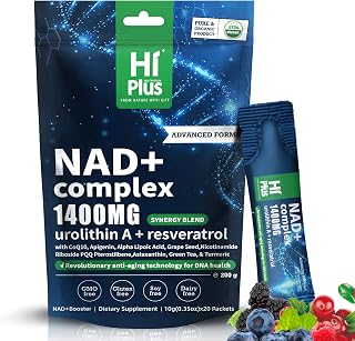 NAD+ Berry Flavor Drink 1400 mg Extra Strength Alternative Liposomal, Green Tea+Astaxanthin Resveratrol, CoQ10,Urolithin A,PQQ,Alpha Lipoic Acid – Cell Regeneration–20 Pack