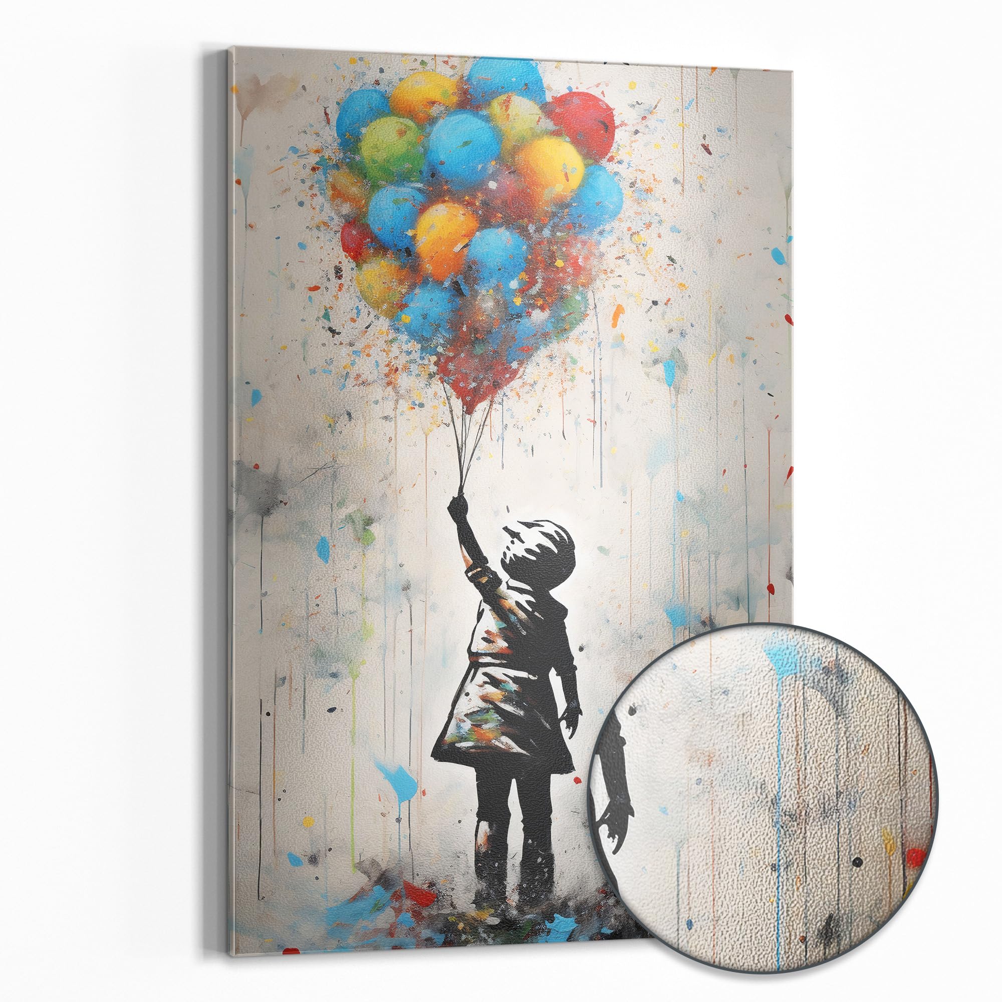 Metalowa tablica magnetyczna, wymiary 60 x 90 cm, motyw "marzenie balonów", tablica suchościeralna na wszystkie magnesy, tablica magnetyczna do kuchni i biura, designerska tablica do