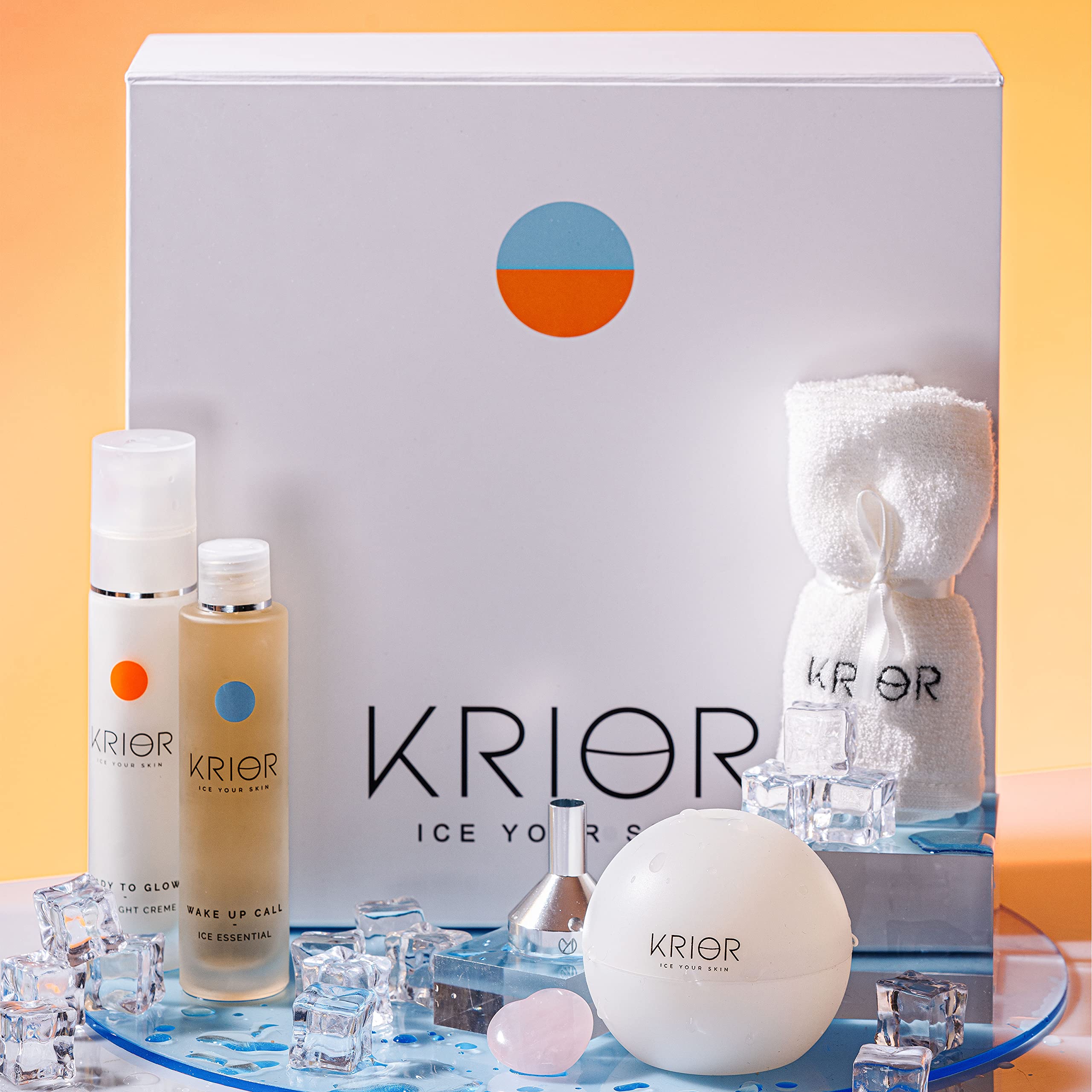 Premium Skin Icing Box, Ice Ball Skincare Set mit Hyaluron Serum & Gesichtscreme Made in Germany, Luxus Gesichtspflege Ritual gegen Schwellungen für Glow, Beauty Set für Frauen und Herren