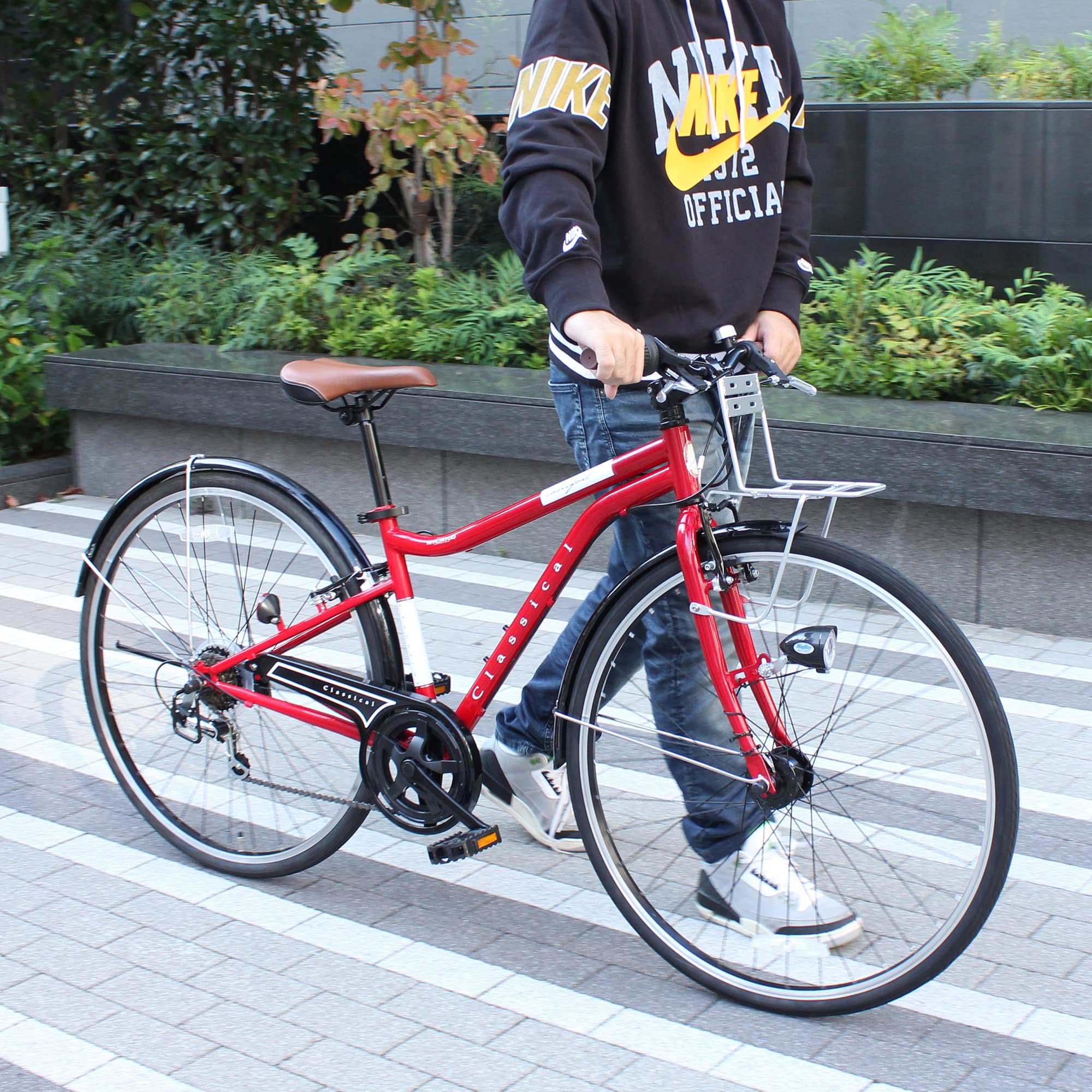 Amazon | クロスバイク 700c シマノ6段変速ギア カラーリム