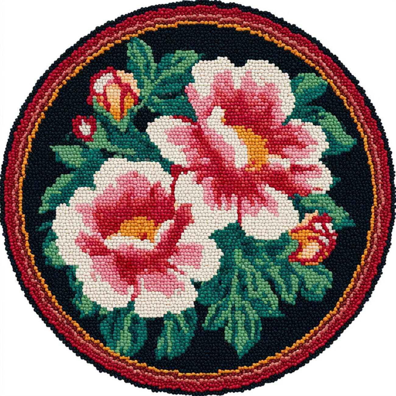 Kitquiver Tapestry Kits for Adults Pink Flowers 100x100cm