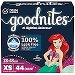 Goodnites Girls\' Nighttime Bedwetting Underwear, Size Extra Small (28-43 lbs), 44 Ct (2 Packs of 22), Packaging May Vary