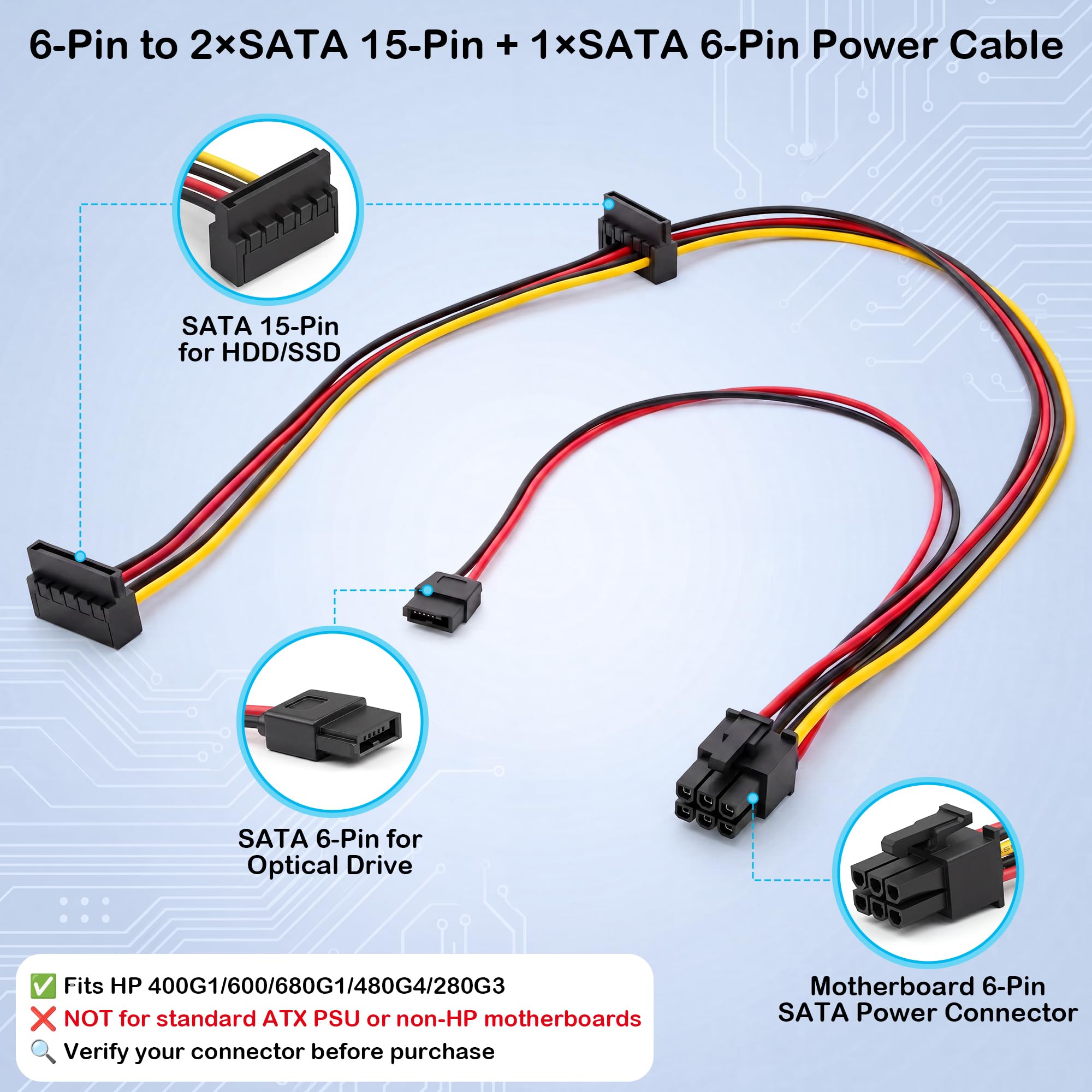 ピコさん連絡用② Amazon.co.jp: VORZOKISPL 6ピンからデュアルSATA 15ピン + SATA 6ピン
