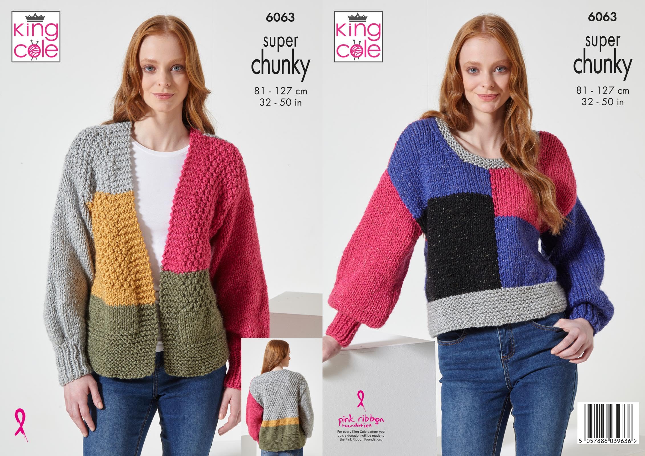King Cole Super Chunky Knitting Pattern Ladies Cardigan & Sweater (6063)