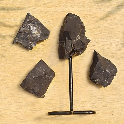 Miniatura 2 de Juego de 5 cristales de poder del signo del zodiaco, Shungite para purificación, blindaje, cuerpo celestial, 3 piedras curativas de forma natural