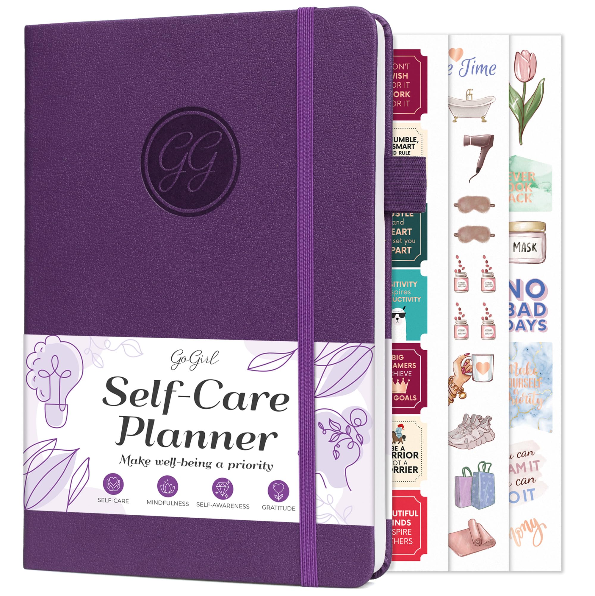 GoGirl Self-care Journal, Daily Mental Health Notebook with Mood & Wellness Trackers, Personal Development