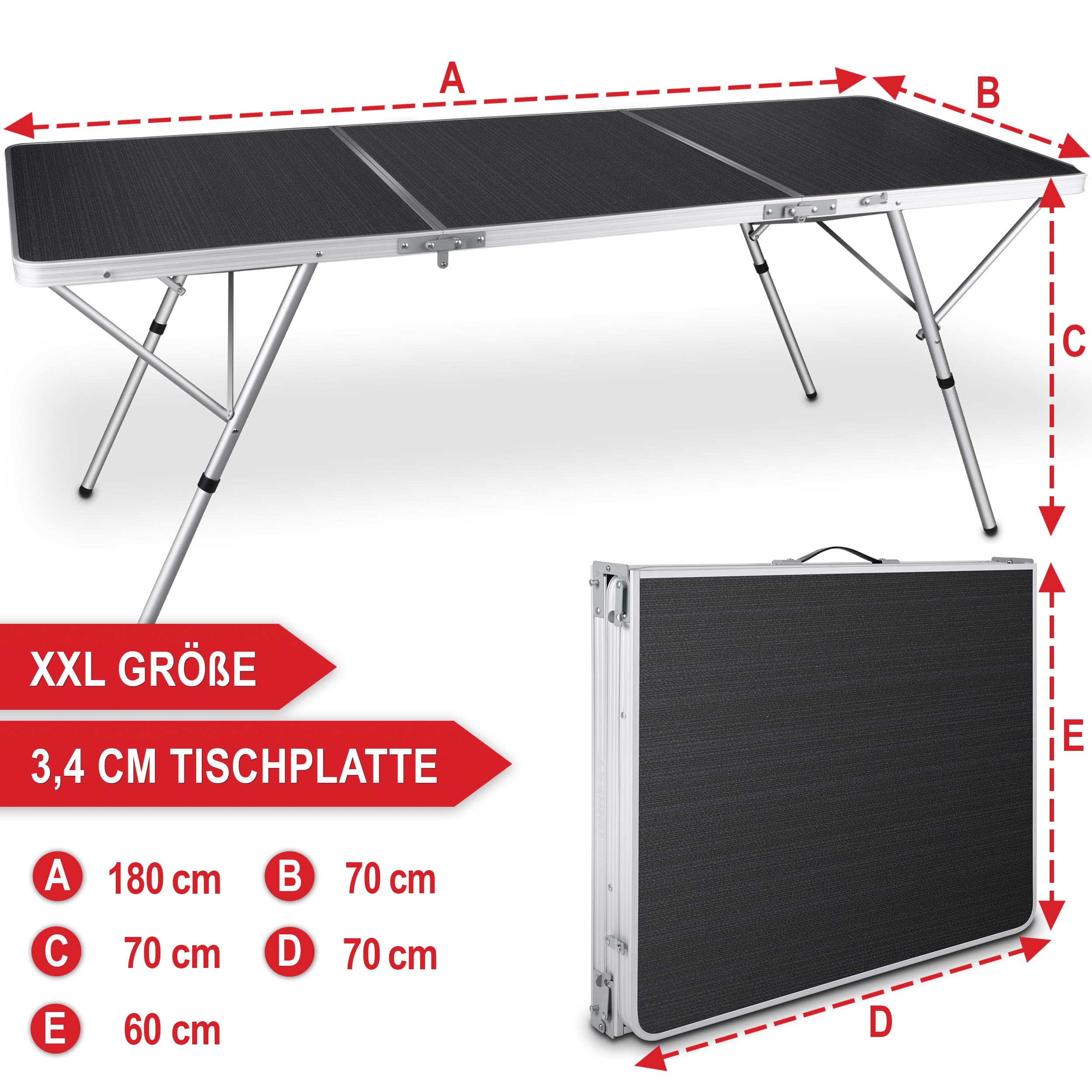 Onbest Klapptisch 3-teilig – Gartentisch klappbar für 6 Personen