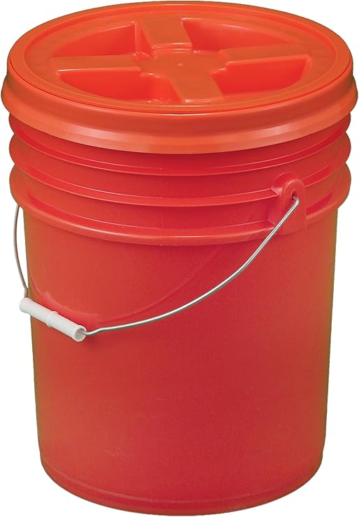 One Orange 5 Gallon Bucket with Orange Gamma Seal Lid
