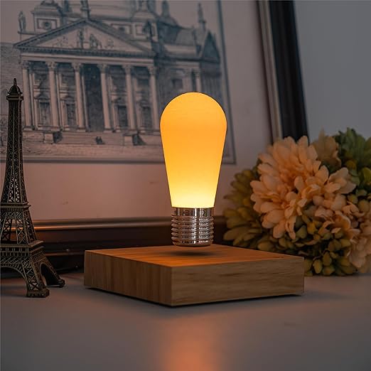 HCNT Floating Bulb Lamp Magnetic Levitating 3D Printed Light Bulbs LED Light Desk Lamp Table lamp Night Light, 360 Degree Automatic Rotating Light for Unique Gifts Room Home Office Decor photo 3