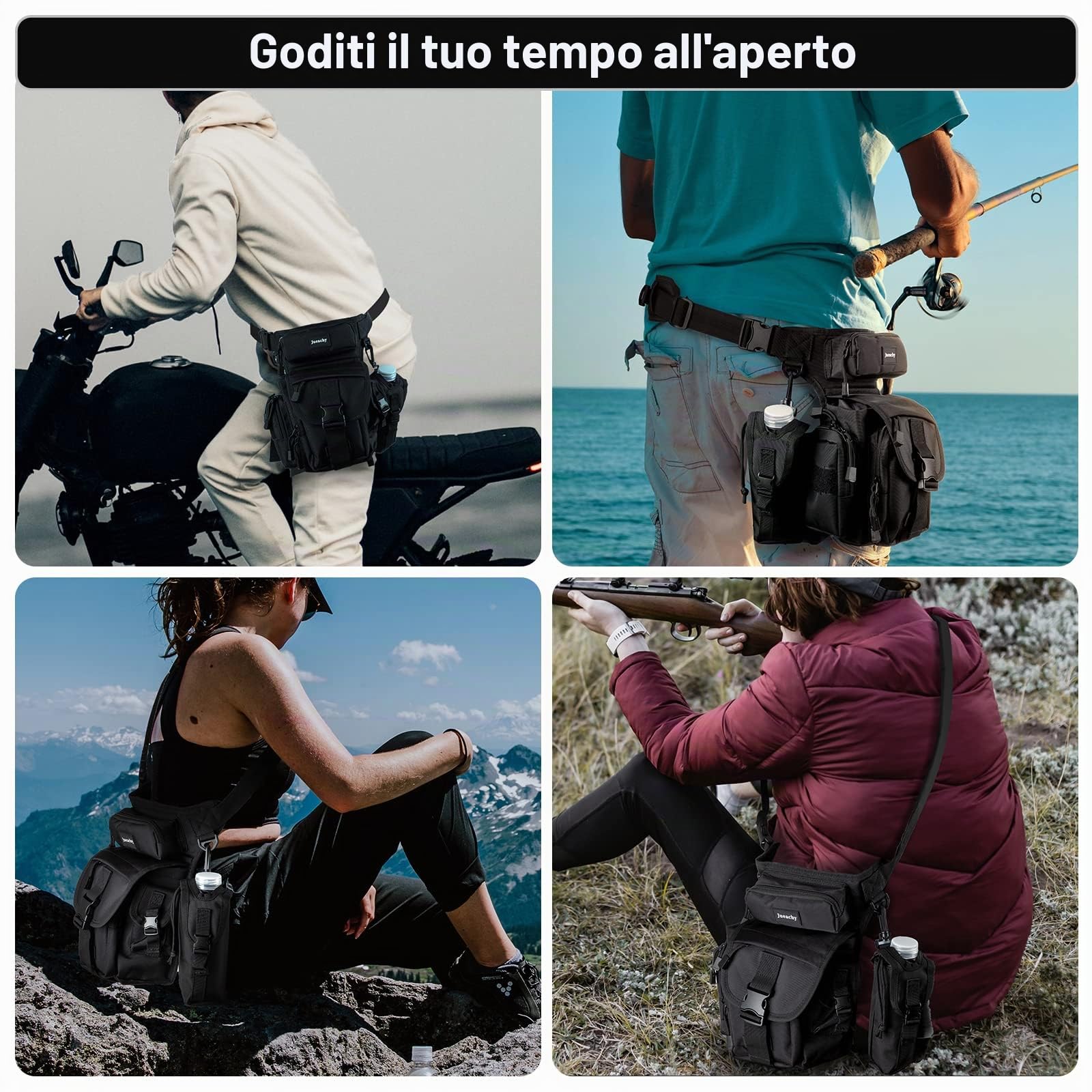 Jueachy Multifunzionale Drop Leg Marsupio, Militare tattico Coscia Hip Outdoor Confezione per Motociclismo Hiking Traveling Fishing Tool Pouch