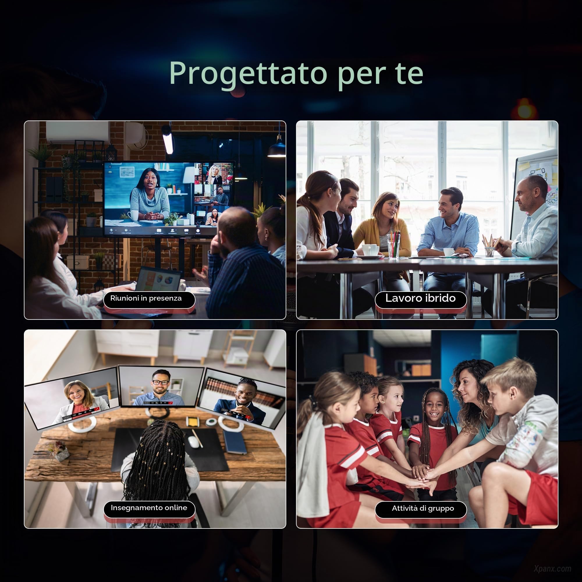 TONGVEO Telecamera da conferenza PTZ 4K con tracciamento automatico AI, zoom ottico 3x, grandangolo, 1080P/30fps (HDMI/USB 3.0), ideale per chiesa, riunioni, apprendimento online (zoom, YouTube, OBS).