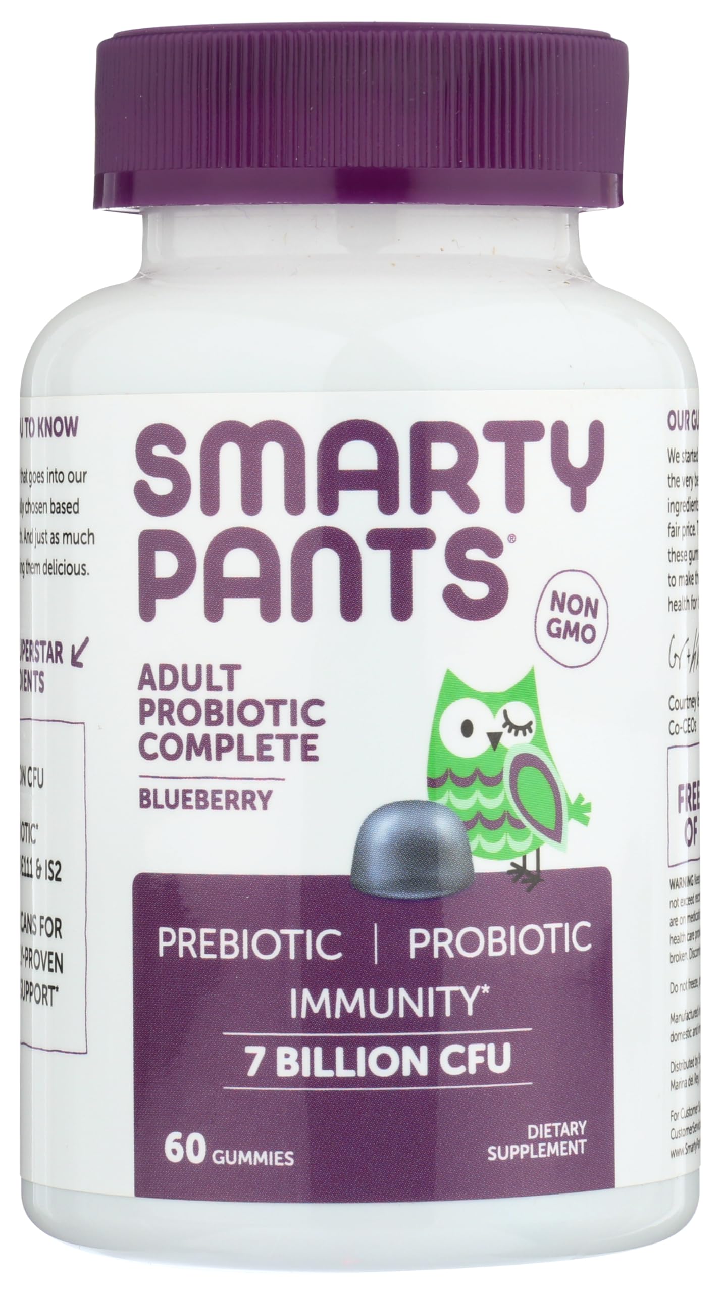 Men's & Women's Probiotic Immunity Gummies: Prebiotics & Probiotics for Digestive Health & Immune Support Supplement, Gluten Free, Vegan, Blueberry Flavor, 60 Count (30 Day Supply)