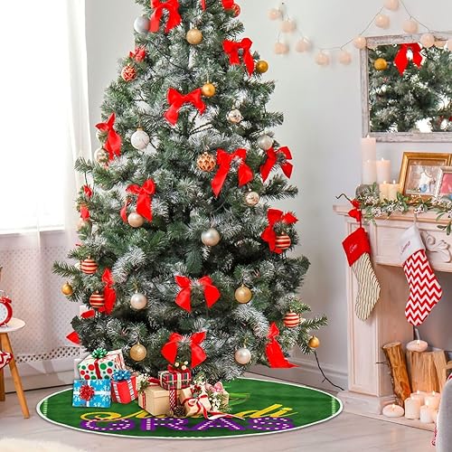 Miniatura 4 de Carnival Mardi Gras Trees Skirts, Soft Christmas Tree Skirt, Under Christmas Tree Decorations, Small Christmas Tree Skirt for 3ft Tree