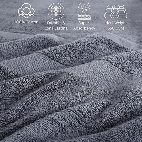 Vista 85 de Lane Linen - Juego de toallas de baño de 24 piezas, turcas, 100% algodón, secado rápido, 2 toallas extragrandes, 4 toallas de baño, 6 toallas