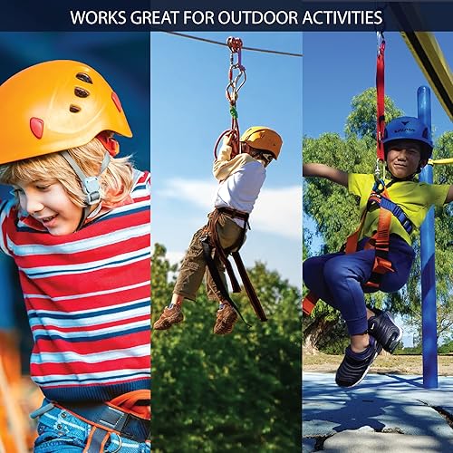 Miniatura 6 de Fusion Climb Centaur - Arnés de escalada para niños, arnés ajustable para niños para montañismo profesional, escalada en roca, arnés de seguridad de