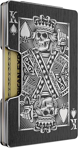 Cartera de aluminio impresa 2.5D para hombres clip delgado para dinero y tarjetero con barniz selectivo táctil. Bloqueo RFID mejorado, compacto,