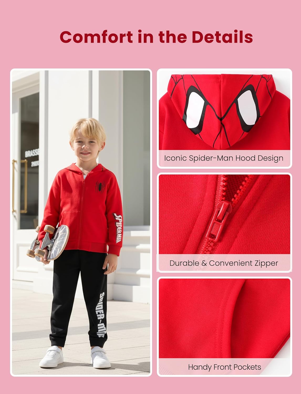 Disney Frozen Stitch Princess Minnie Mickey Spiderman Girls/Boys Zip Up Hoodie Fall Zipper Sweatshirt Jacket Toddler-Big Kid - Image 5