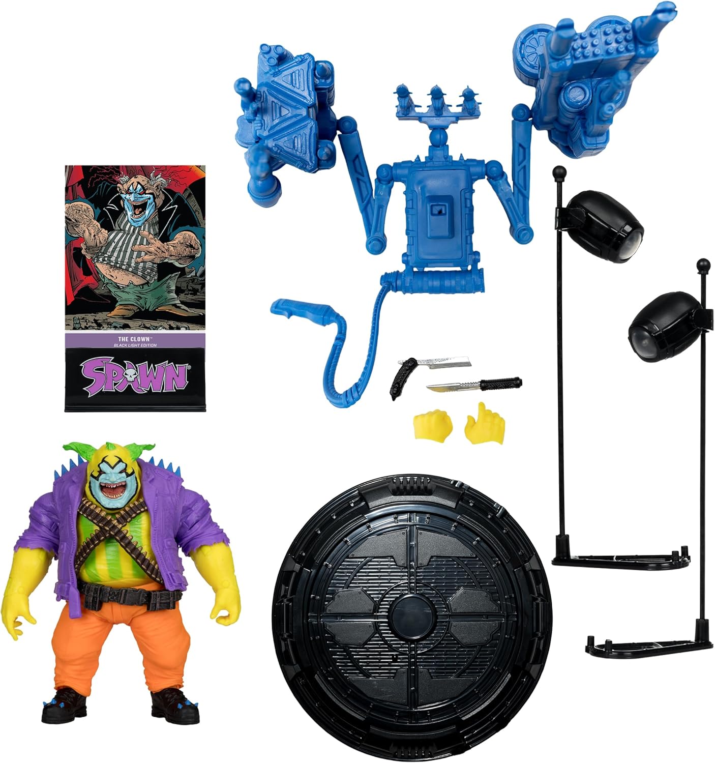 Spawn The Clown Black Light Edition 7in Action Figure Gold Label McFarlane Toys
