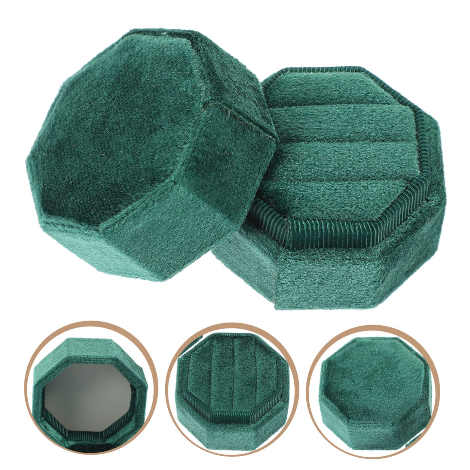 GALPADA 4pièces Boîte à Anneaux Octogonale De Luxe Présentoir Pour Anneaux Pour Fiançailles Mariages Et De Saint-valentin