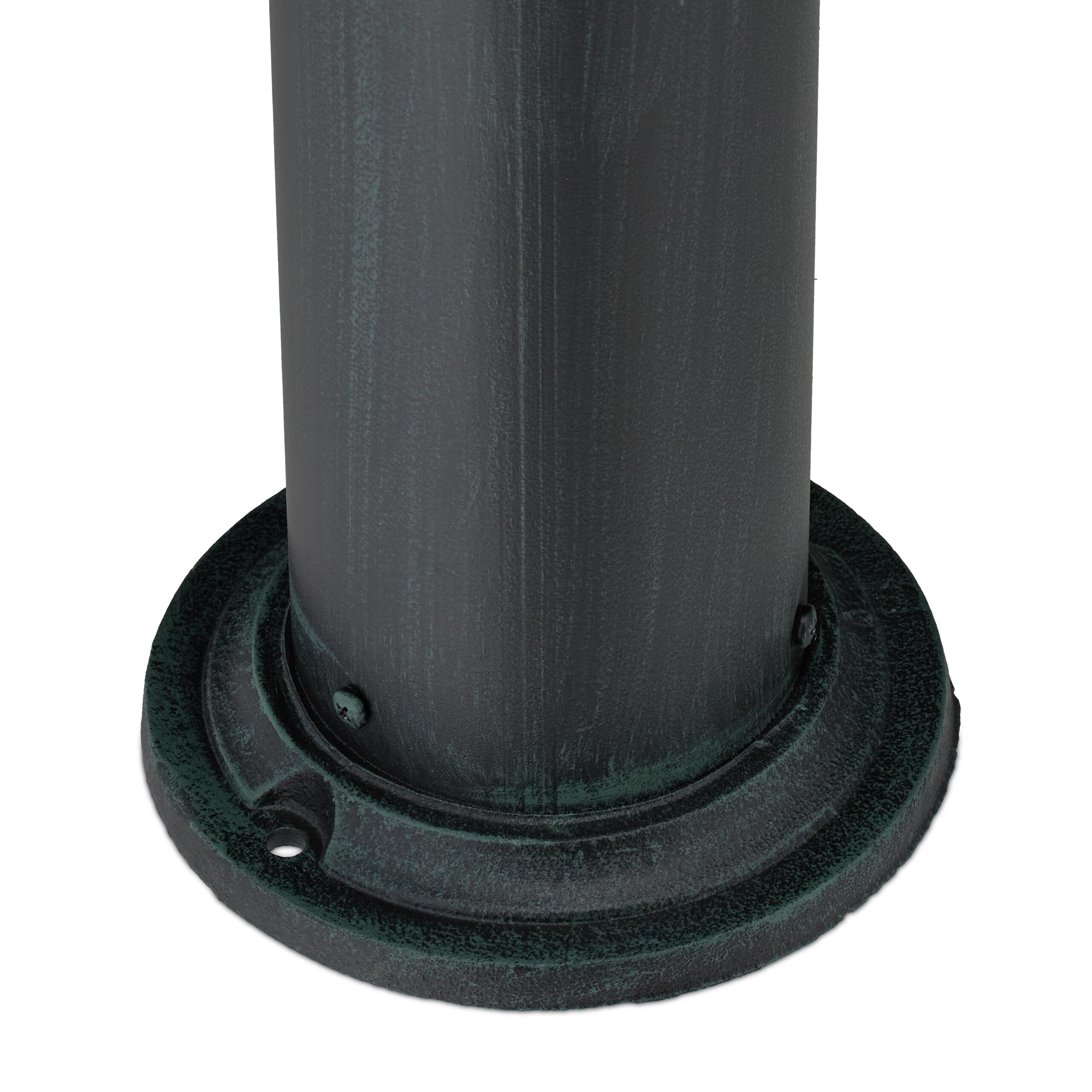 Relaxdays Fuente de Agua de Estilo Antiguo, con Grifo Jardín, 91x18x17,5 cm, Terraza, Patio, Decorativa, Verde Oscuro