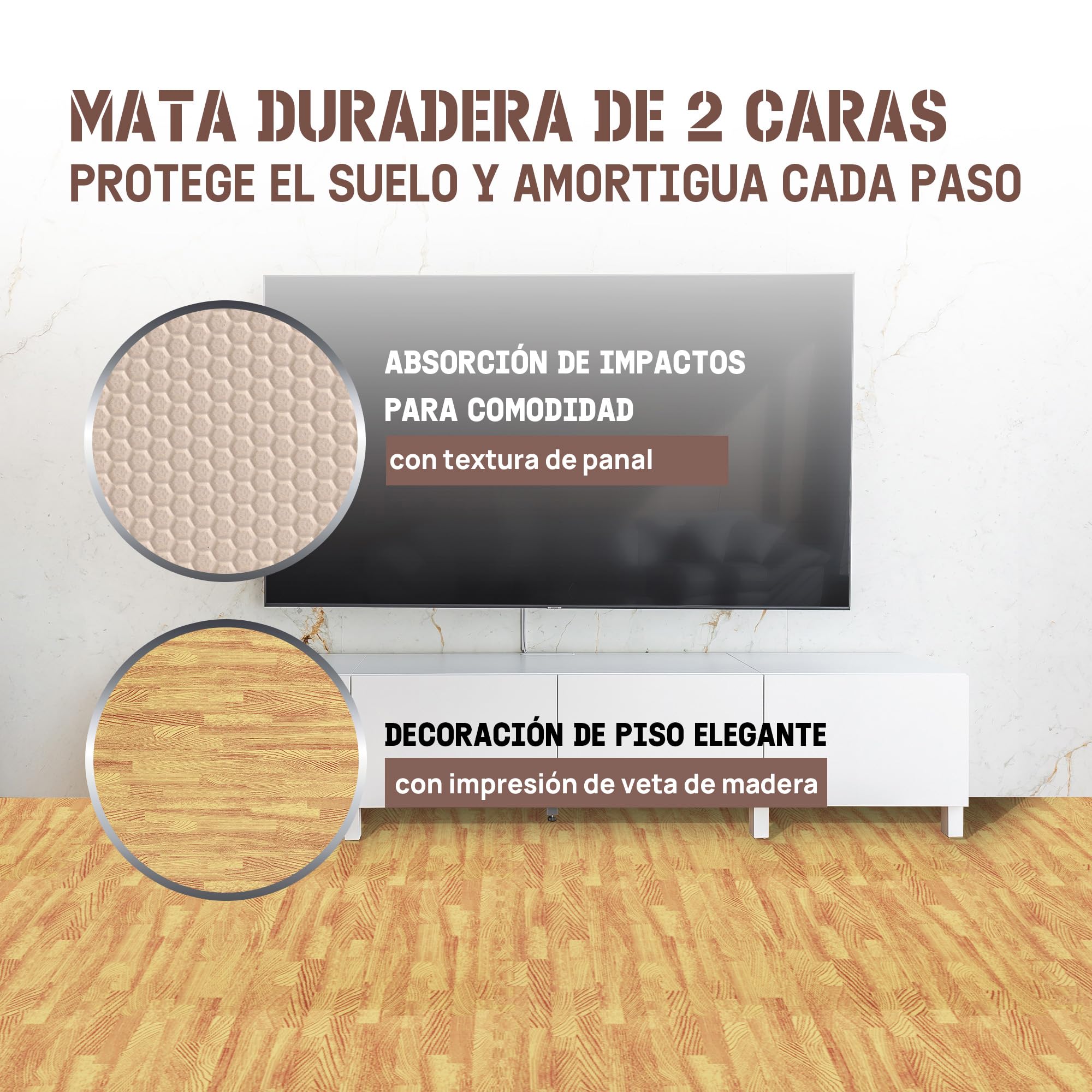 Yes4All 60x60 cm hasta 11,1 m² Juego 6/12/30 Baldosas de espuma EVA, alfombra de espuma, alfombra de gimnasio, alfombra de enclavamiento, suelo de garaje, piscina al aire libre, bañera de hidromasaje